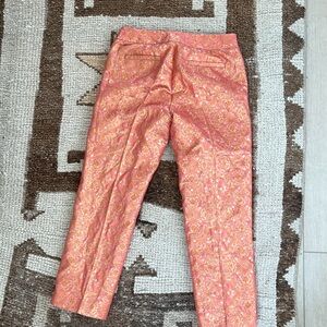J.Crew Collection Pink and Orange vintage style gold pants funky 70s lounge